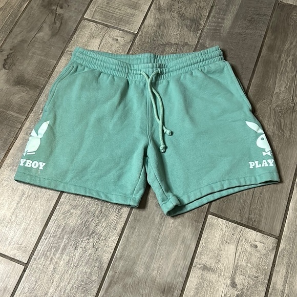 Playboy x Pacsun Aqua Blue Fleece Sweat Shorts Women's Size Small - Picture 2 of 6